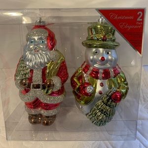 NEW Christmas Elegance Santa & Snowman Ornaments